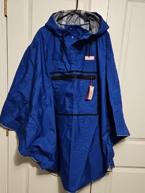 Hunter Royal Blue Hooded Rain Poncho Sz 2x/3x NWT